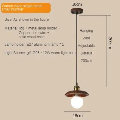 suspension en bois massif pour décoration intérieure moderne