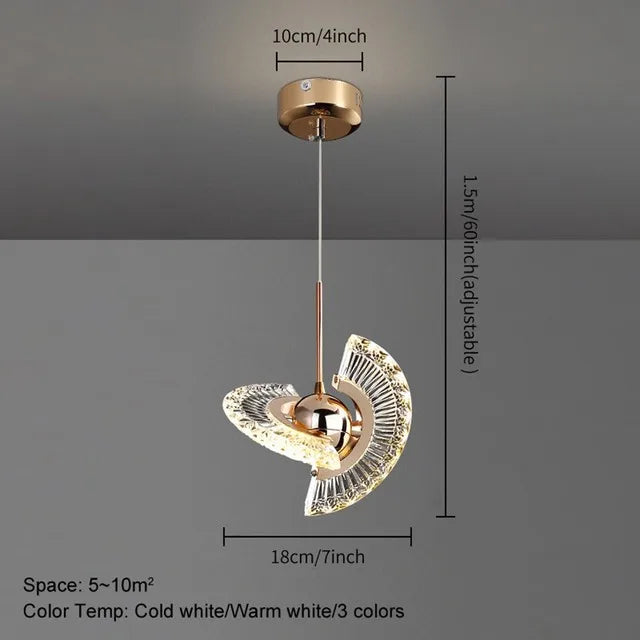 Plafond LED en cristal nordique lustre salon chambre chevet suspension lumières décor à la maison éclairage lampe suspendue pour plafond