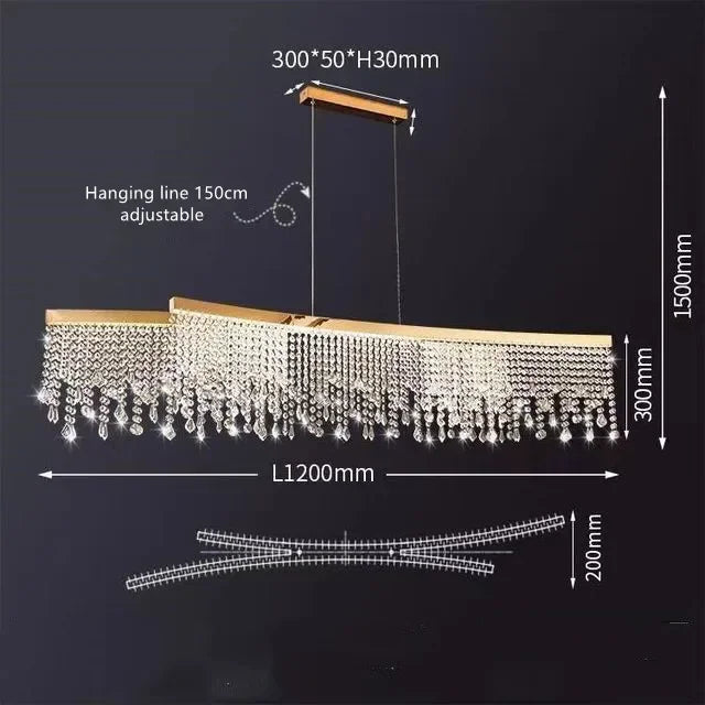 lustre moderne en cristal pour décoration intérieure élégante