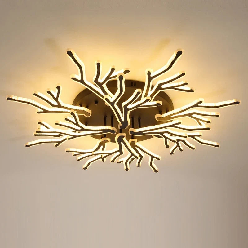 lustre créatif en forme de branche moderne en fer pour décoration intérieure