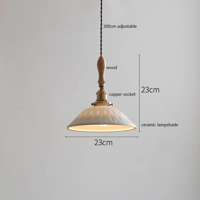 suspension LED en céramique conique design