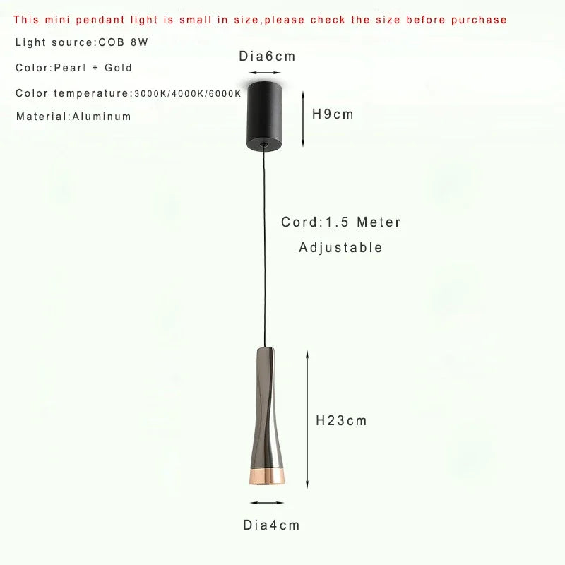 Lamp Modern Bedside Lights Elegant Aluminum Light Fixtures Adjustable Mini Metal Ceiling Lights For Kitchen Island Dining Room