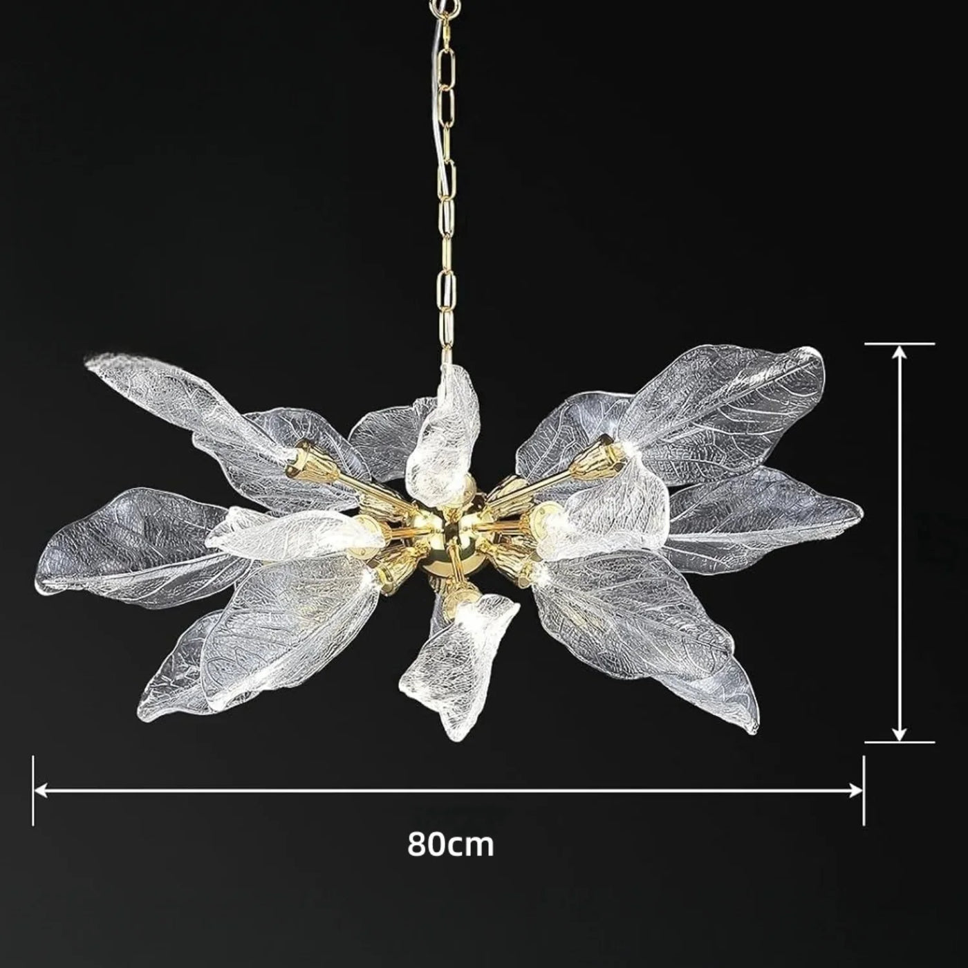 lustre moderne en métal avec design élégant et feuilles décoratives