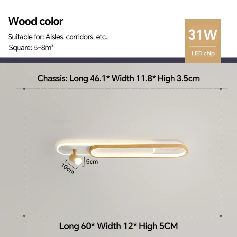 plafonnier moderne à leds avec projecteur pour décoration maison