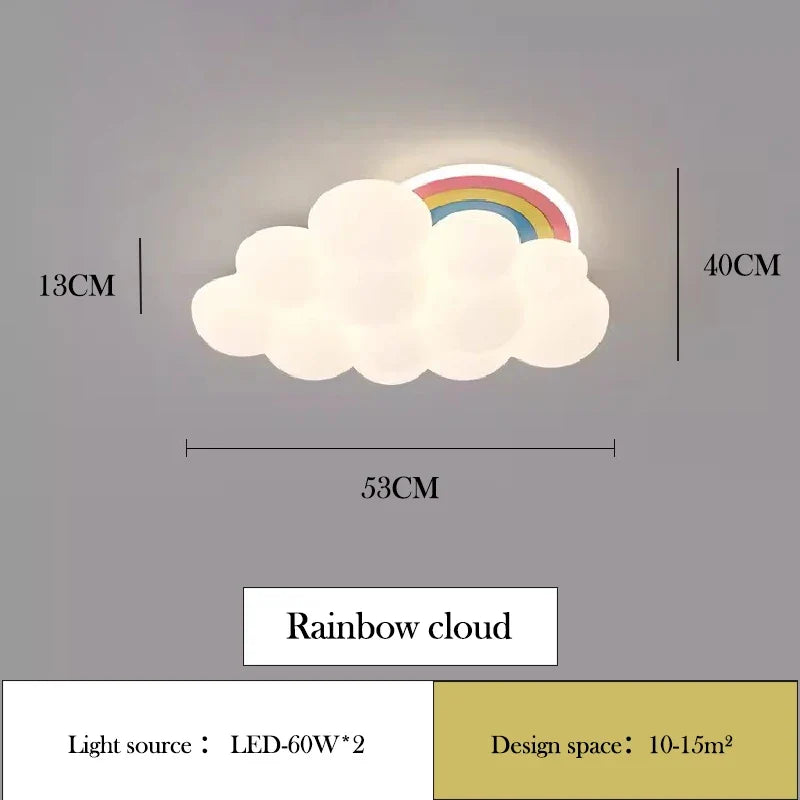 plafonnier nuage arc-en-ciel à led pour chambre d'enfant