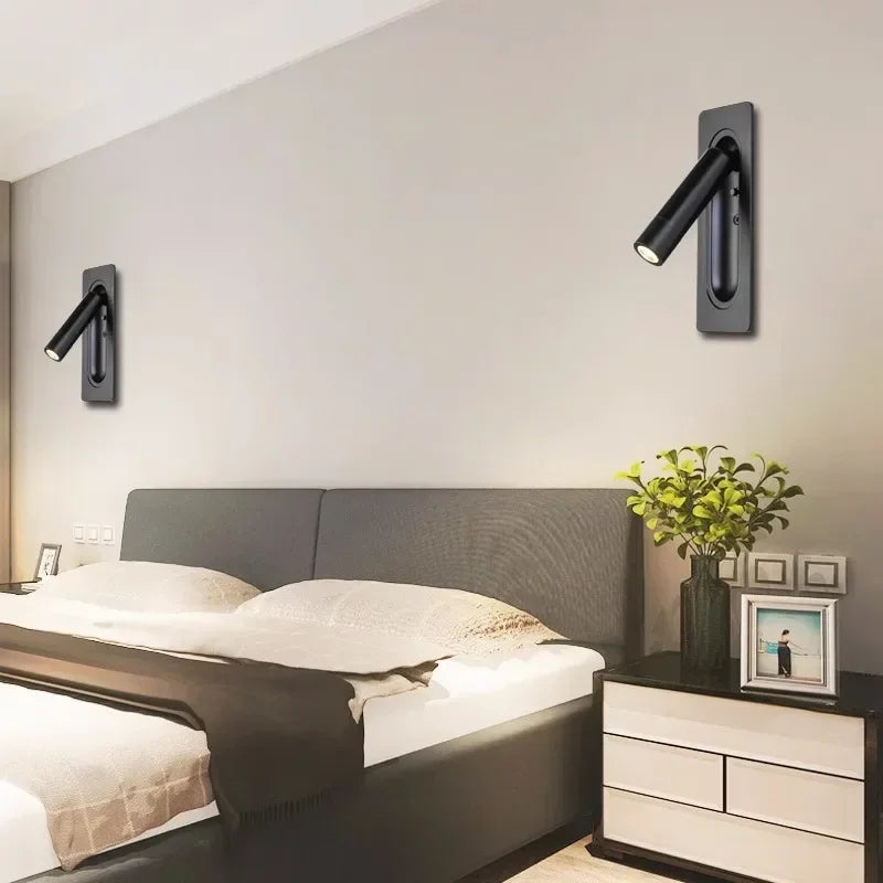 Applique murale LED lampe liseuse chambre rotatif mur rotatif lumières salon à côté de la lampe