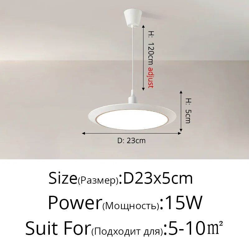 lustre led ultra-mince trois-preuve circulaire moderne minimaliste