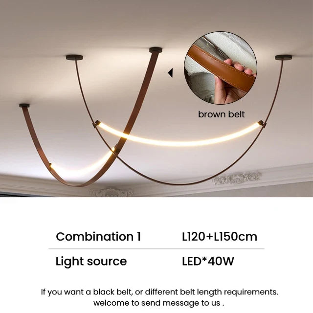 lustre design italien avec lampe à led tube