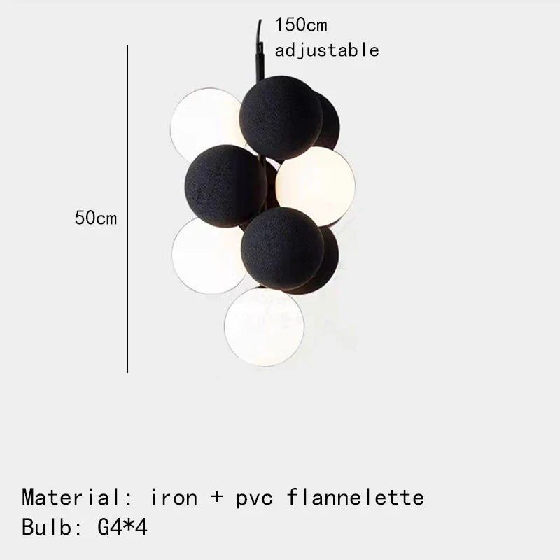 suspension 	 style avec cordon réglable et boule en pvc