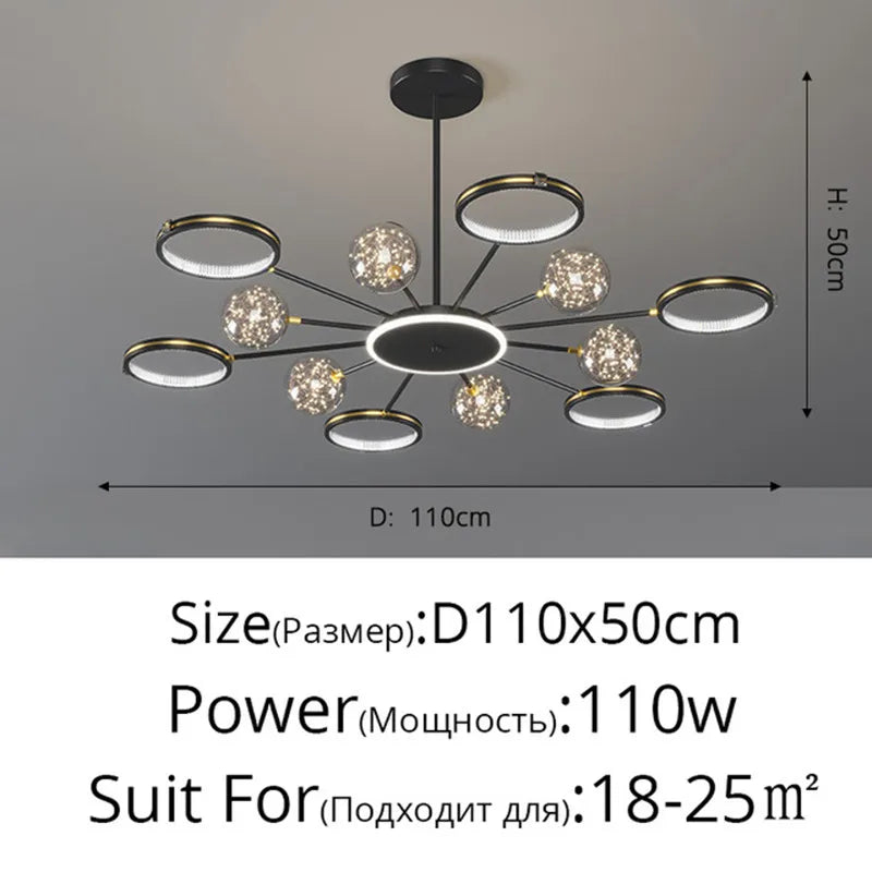 lustre moderne à gradation pour éclairage intérieur élégant