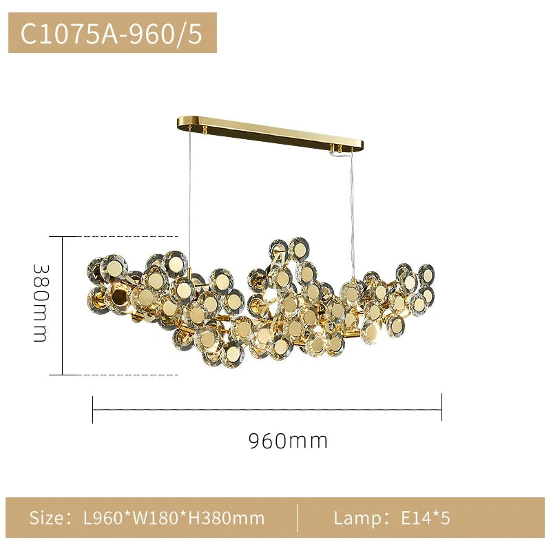 lustre en verre tournesol luxe design créatif pour espace moderne