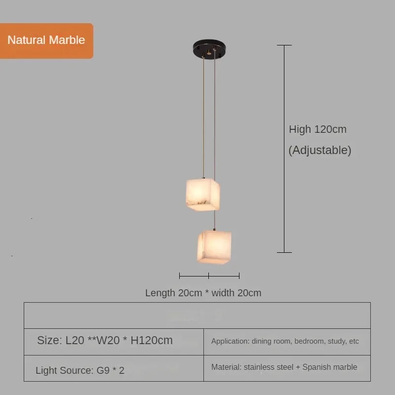 lustre en marbre espagnol style chinois minimaliste pour espace luxe