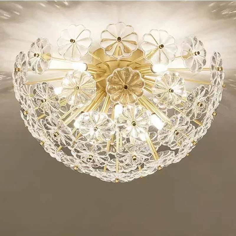 plafonnier en verre cristal luxe design nordique pour intérieur moderne