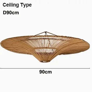 Lustre nordique en rotin parapluie moderne