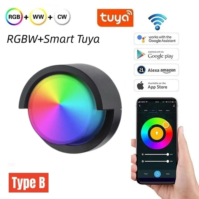 Applique murale intelligentes d'extérieur Tuya Wifi LED 10W Cube RGB App applique à intensité variable étanche jardin Alexa Google maison applique murale AC85-265V
