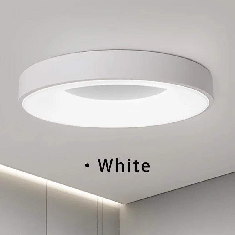 plafonnier led macaron moderne circulaire grain de bois réglable