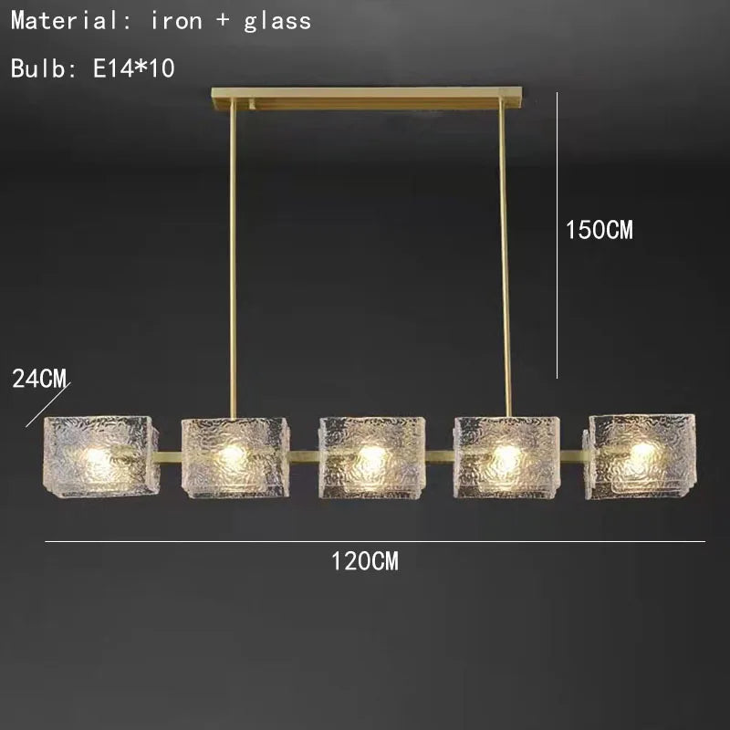 lustre en verre motif eau pour décoration intérieure style créatif