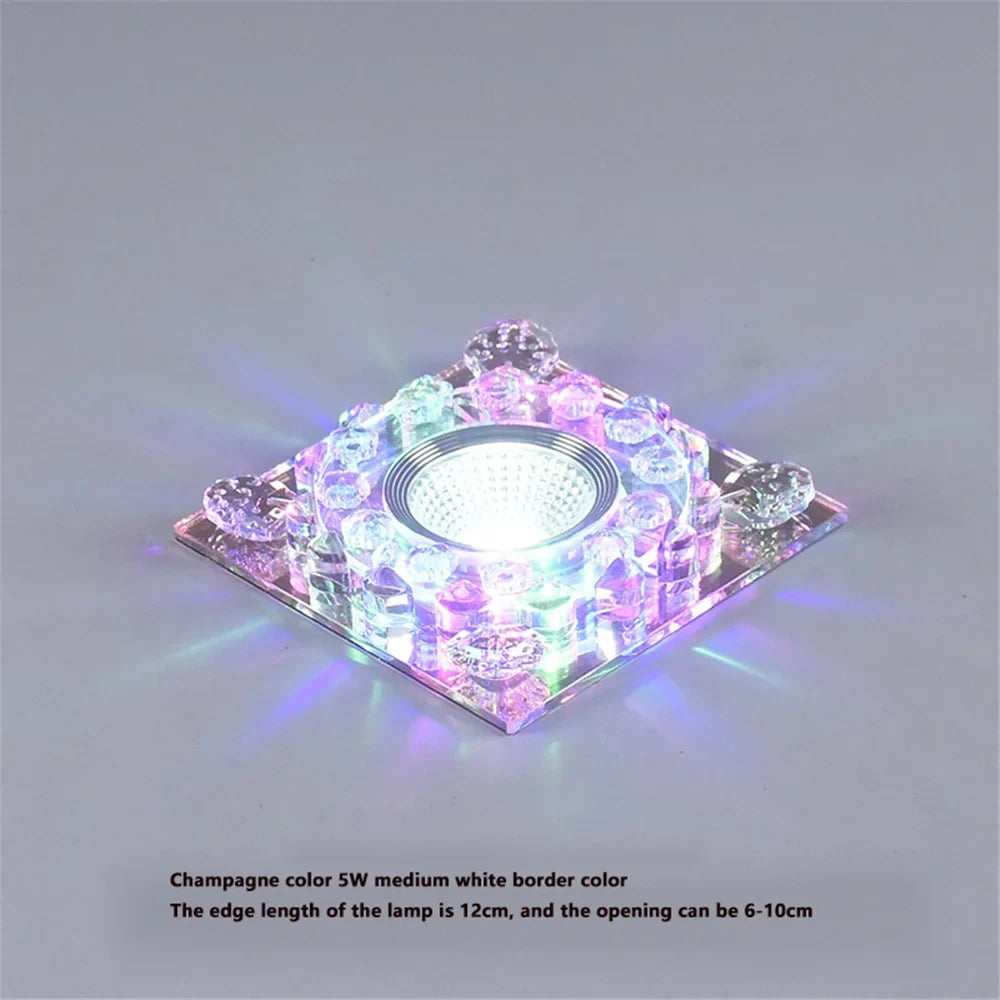 plafonnier led rgb carré en cristal pour décoration intérieure variée