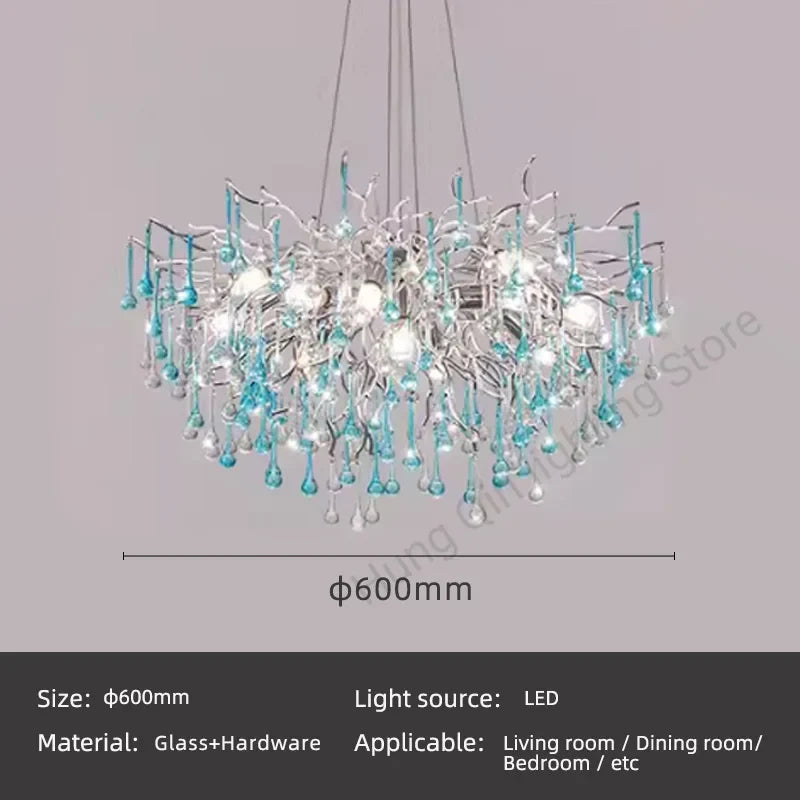 lustre moderne en verre bicolore style postmoderne avec led