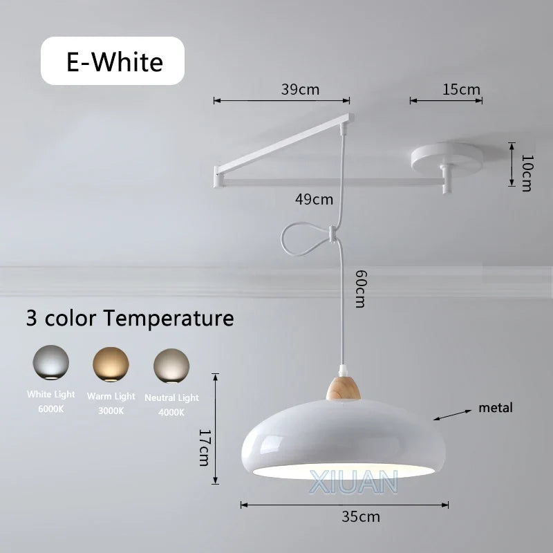 lustre led avec bras réglable pour bar et restaurant