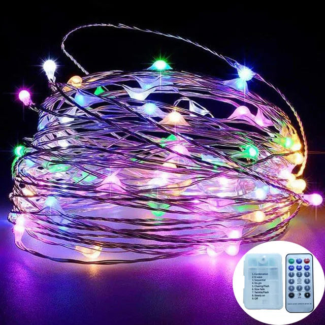 guirlande lumineuse de noël étanche télécommande 8 modes décorative