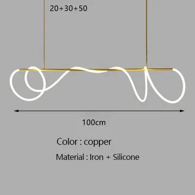 lustre moderne à long tuyau pour décoration intérieure élégante