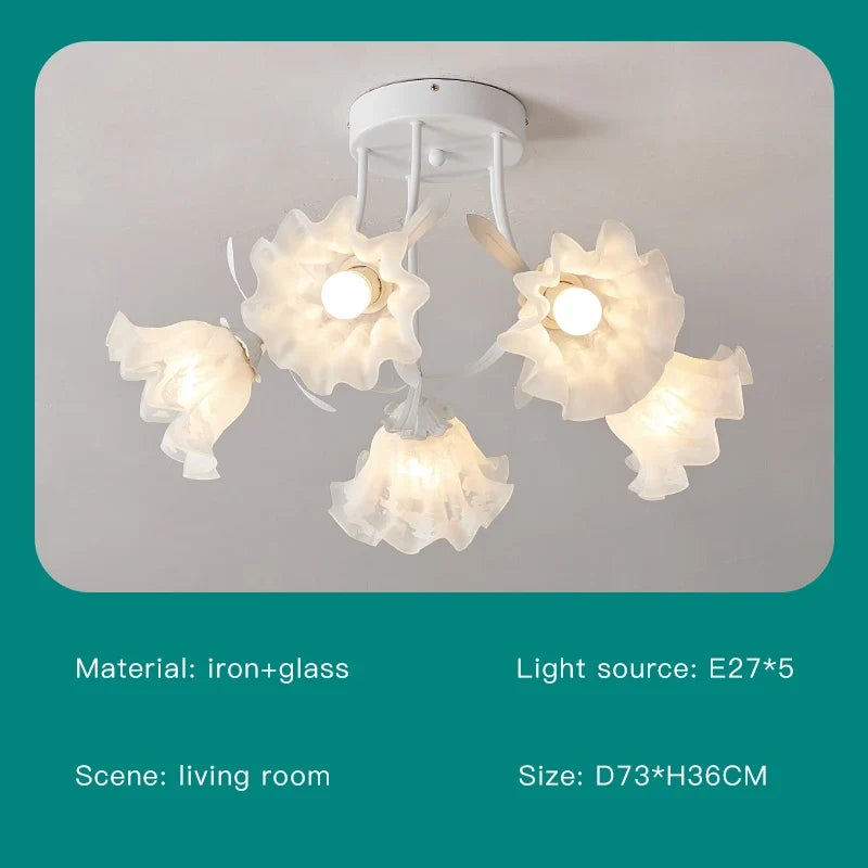 plafonnier floral nordique design romantique pour un décor élégant