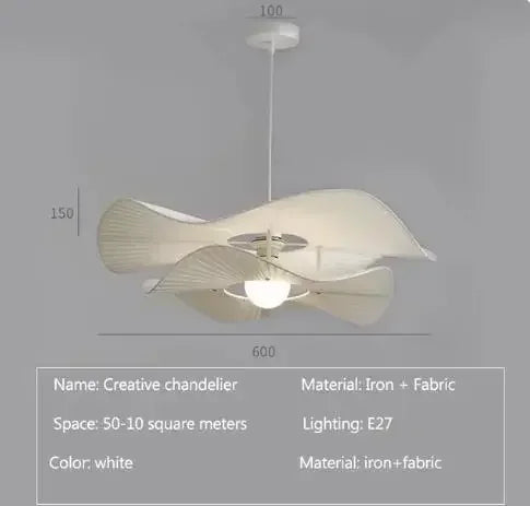 lustre moderne en tissu plissé pour décoration intérieure élégante