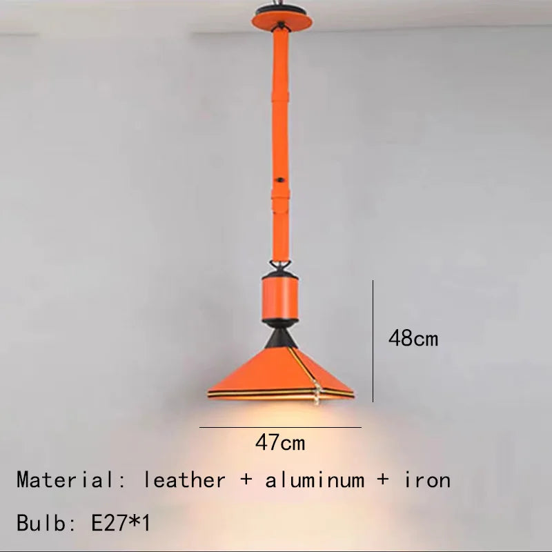 suspension LED en cuir artificiel luminaire décoratif
