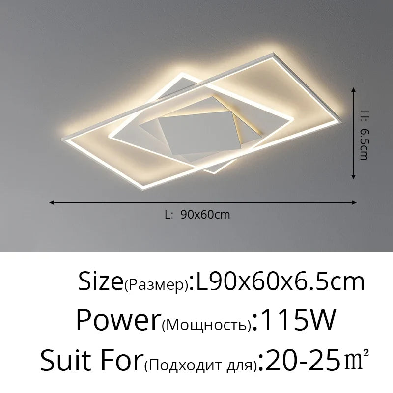 plafonnier led minimaliste géométrique rectangulaire et rond
