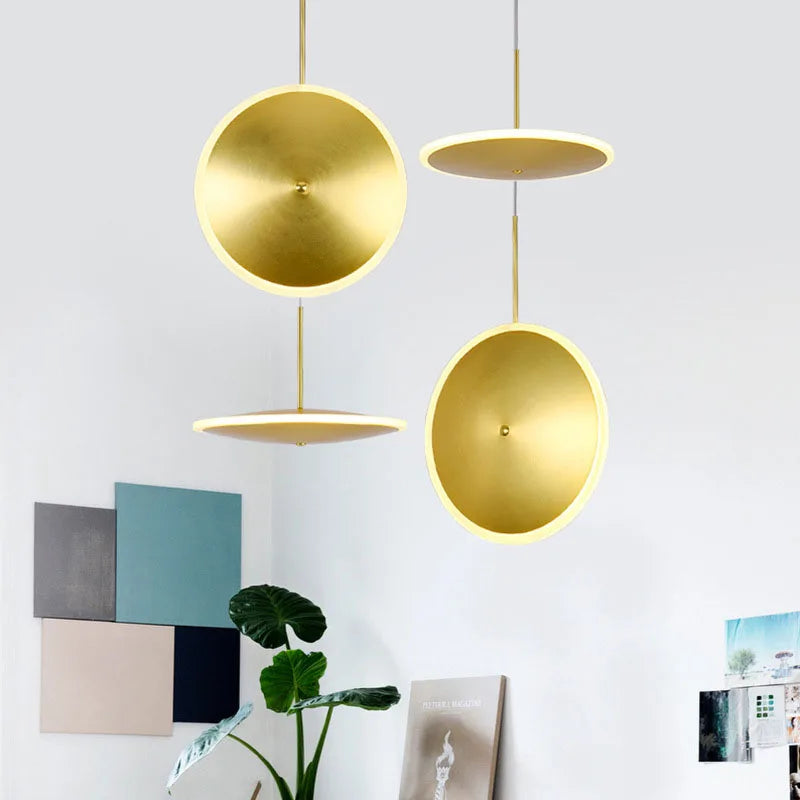 lampe led ronde en métal style art déco décorative