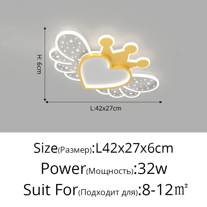 lustre led ultra lumineux moderne nordique avec décoration d'amour