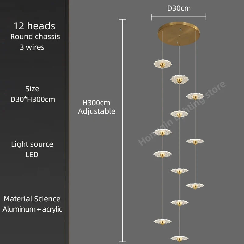 lustre moderne à led pour éclairage intérieur décoratif