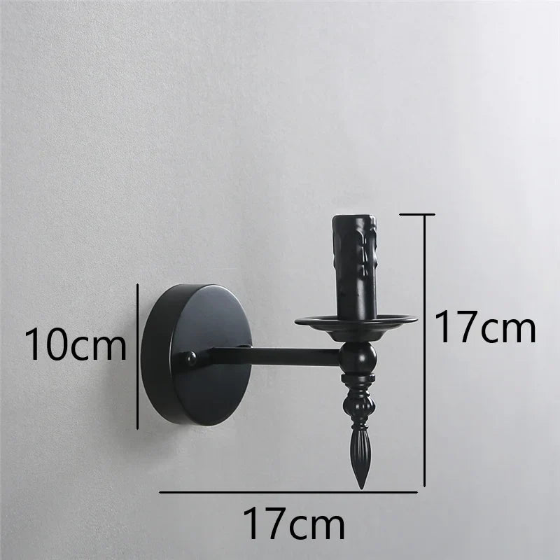 applique murale vintage en fer noir à led rétro