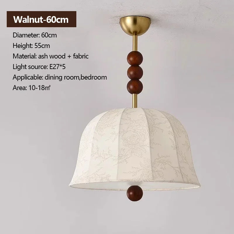 lustre rétro en tissu lumineux pour décoration intérieure