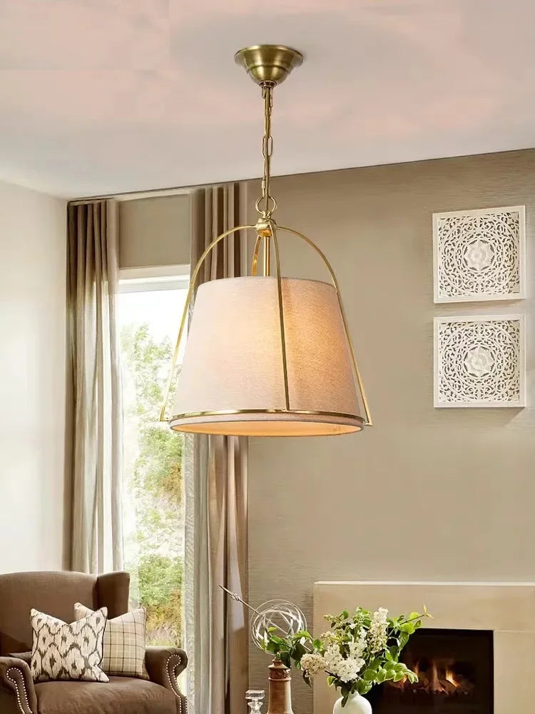 lustre vintage en tissu pour bar restaurant led