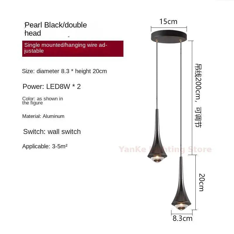 Bedroom bedside chandelier modern simple can lift creative light luxury main bed headlamp small chandelier restaurant chandelier