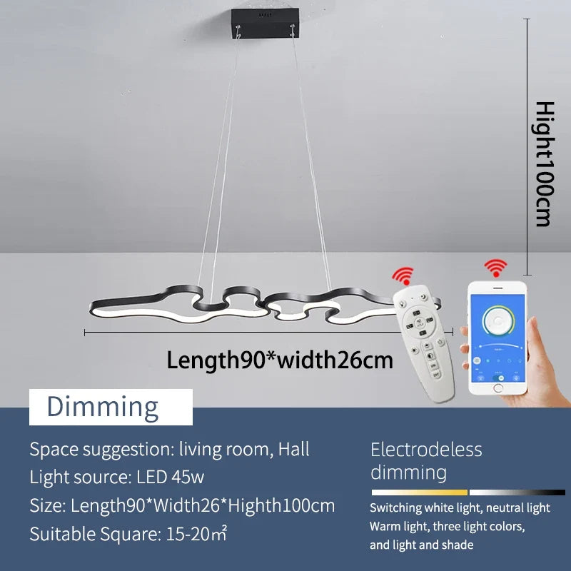 Smart Home Alexa Google Home Modern LED Chandelier, Used For Living Rooms, Restaurants, Bars, Kitchens, Room Chandeliers,