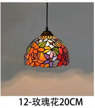 lustre en verre style tiffany rétro pour intérieur méditerranéen