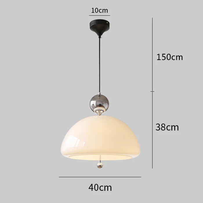 suspension bauhaus en verre blanc style médiéval pour intérieur élégant