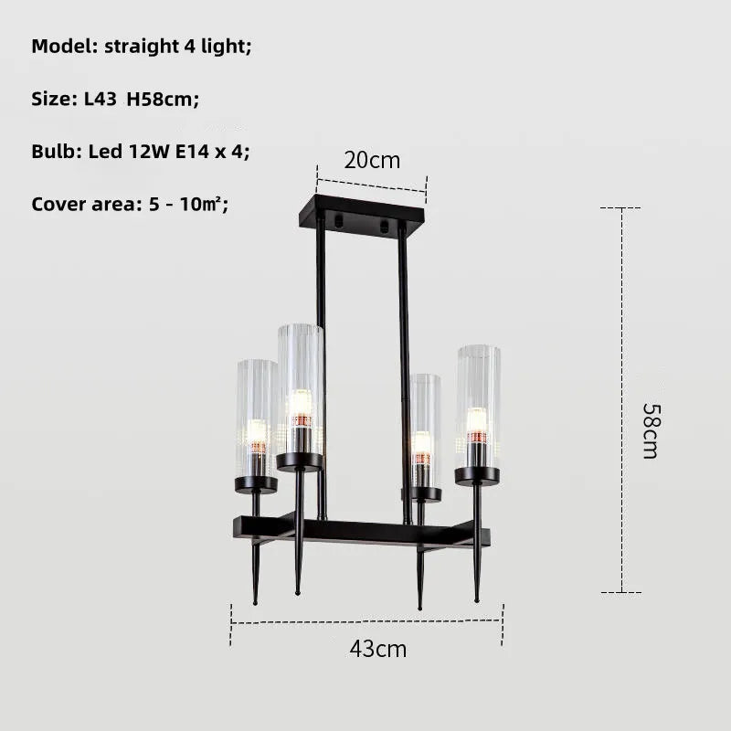 Lustre métal or verre LED