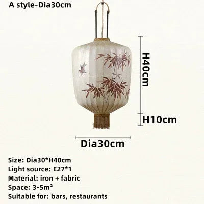 lustre en tissu japonais style médiéval zen pour décoration intérieure