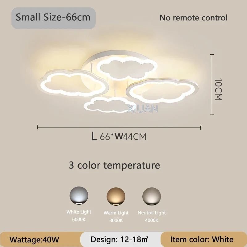 lustre en forme de nuage blanc pour enfants romantique