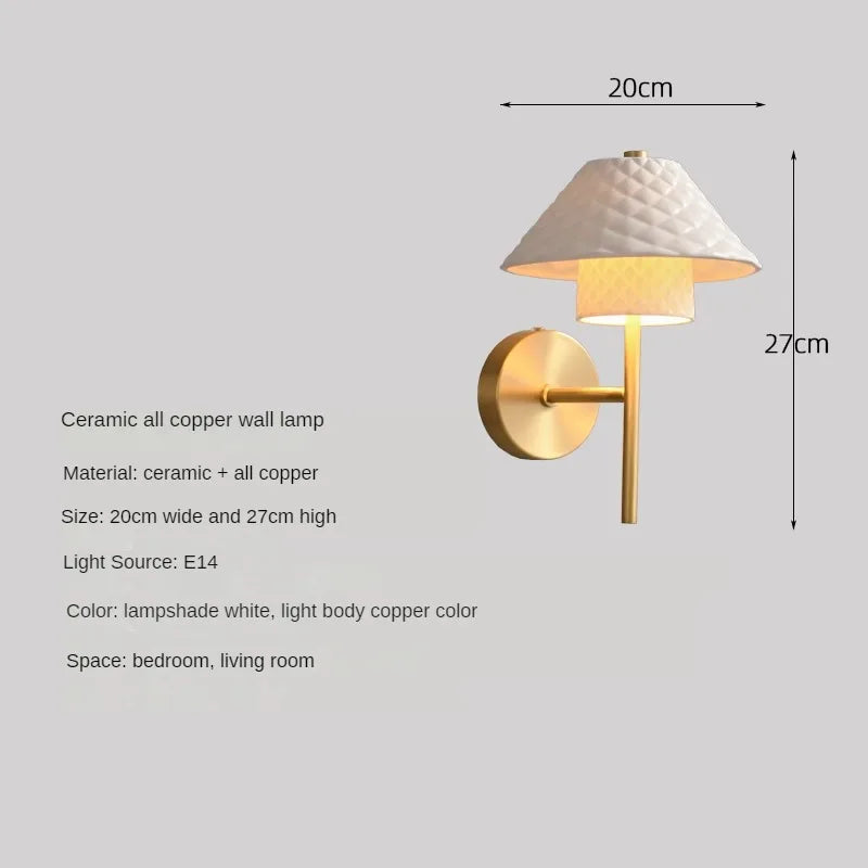 lampe de bureau en céramique cuivre avec angle réglable