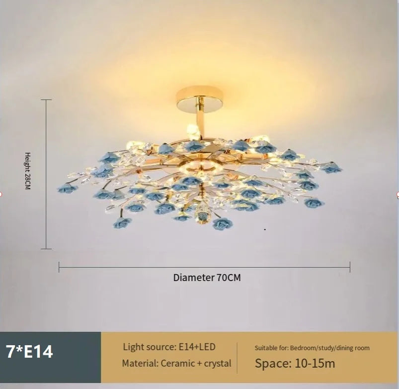 plafonnier moderne en céramique cristal pour intérieur élégant