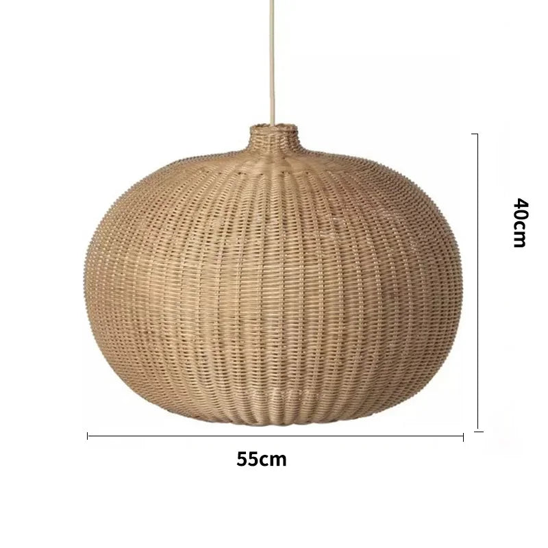 suspension vintage en rotin style chinois fait main pour café et restaurant