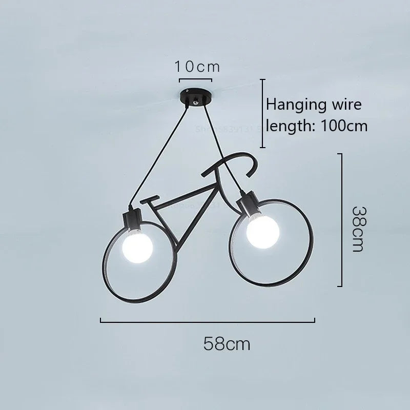 suspension modernes en fer forme vélo pour décoration maison