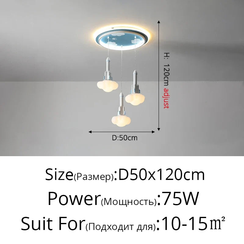 lustre led créatif trois têtes pour enfants