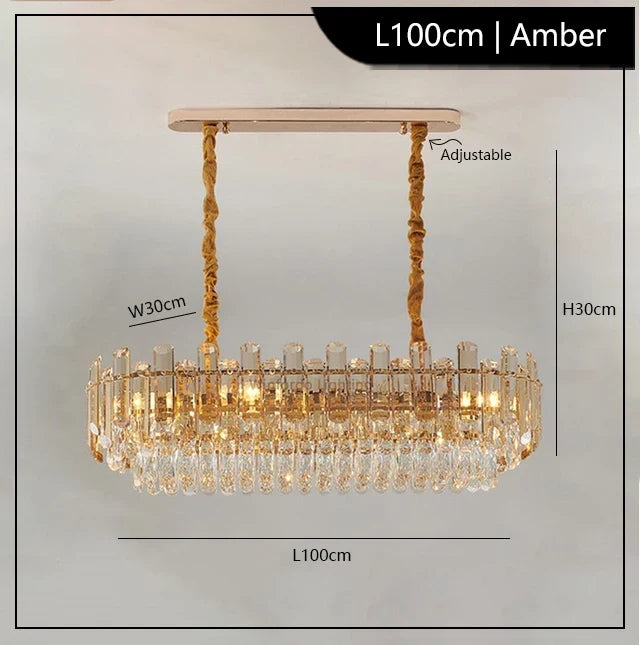 lustre led de luxe en cristal moderne 	 en stock