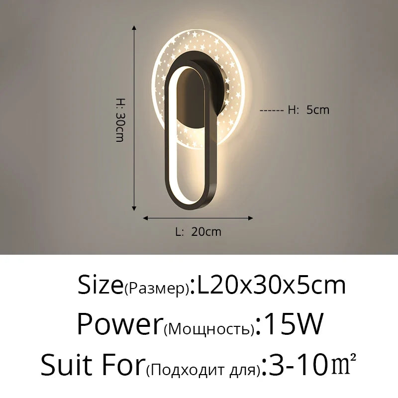 applique murale ovale minimaliste en aluminium pour escalier
